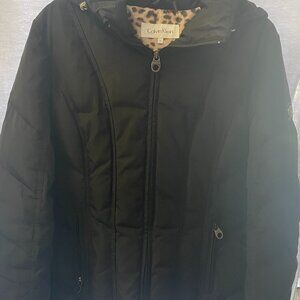 Calvin Klein Women’s Brown Duck Down Hooded Winter Coat – Heavyweight, Size M